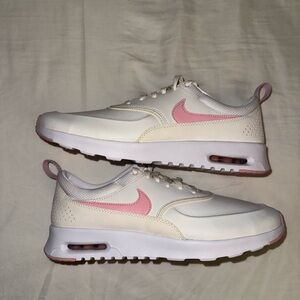 New Nike Air Max Thea Premium Sneakers in White and Pink